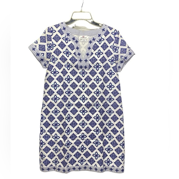 Vineyard Vines Linen Tile Tunic Dress - Picture 1 of 4